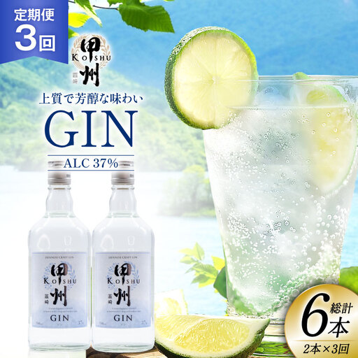 【定期便3回】甲州韮崎 ジン 700ml×2本 ハイボール スピリッツ 蒸留酒 国産 カクテル JIN ソーダ割り アルコール 37％ ボタニカル GIN ライム｜
