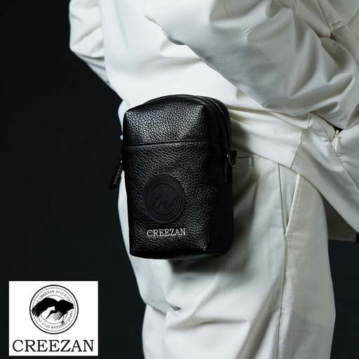 CREEZAN GOLF クリーザンゴルフ マルチケース ブラック CCGI-017-02 / ゴルフ ミニショルダーバッグ ゴルフバッグ 軽量 収納力 水濡れに強い 高機能合成皮革 ショルダーストラップ付き シンプル デザイン