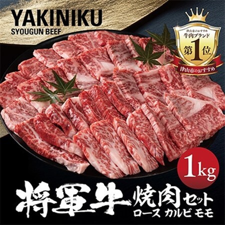 [将軍牛]特選焼肉セット ロース カルビ もも 3種類 1kg[配送不可地域:離島・北海道・沖縄県]