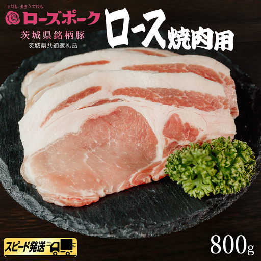 【 スピード 発送 】【 ローズポーク 】 豚 ロース 焼肉 用 800g (茨城県共通返礼品) 