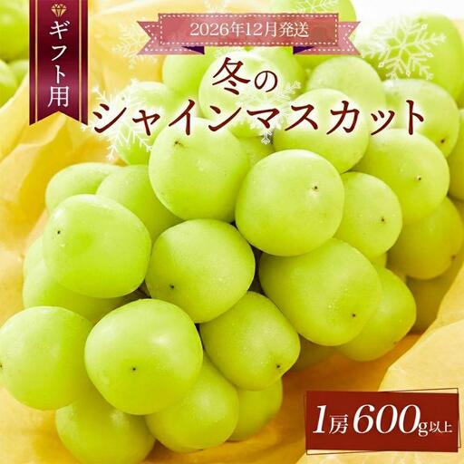 [先行予約][ギフト] 冬のシャインマスカット[2026年12月発送] 1房(600g以上) [025-a032]