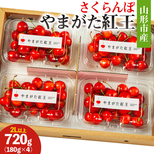 山形市産 さくらんぼ (やまがた紅王) 2L以上 720g(180g×4) 【令和9年産先行予約】FS26-659