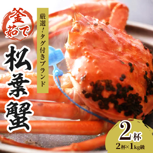 【厳選！！タグ付きブランド】茹で松葉かに 鮮度抜群、釜茹でにてお届け！！ 1kg級×2杯　国産 海産物 甲殻類 かに ずわいがに 松葉かに 茹で ボイル 京都 京丹後 海鮮 ふるさと納税 かに まつばがに 松葉ガニ 海祥 送料無料