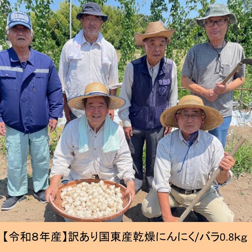 【令和８年産】【訳あり】毎日食べて元気モリモリ！国東産乾燥にんにく/バラ0.8kg/こだわり減農薬栽培_2611R 