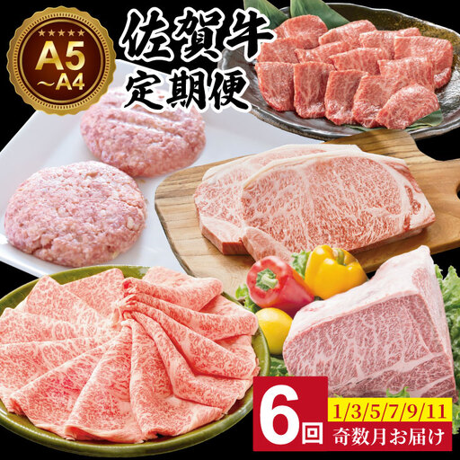 【定期便】佐賀牛 6回お肉の定期便 (隔月・奇数月お届け)  肉本舗小城 Q132-002
