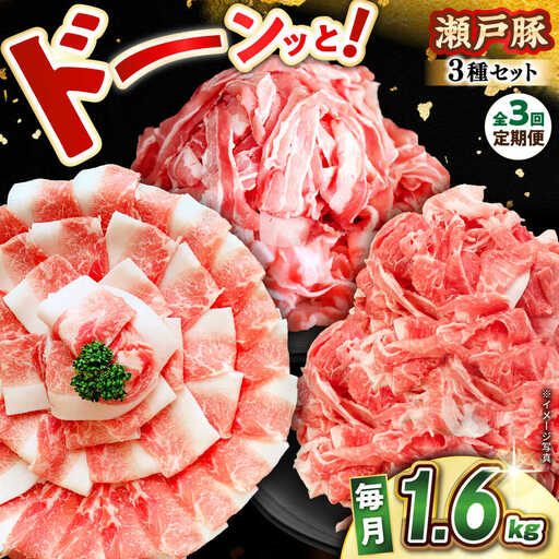 【全3回定期便】瀬戸豚3種セット計1.6kg豚肉 [BBBQ061] 豚肉 定期便