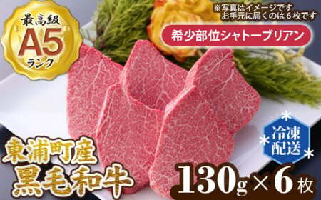 東浦町産最高級A5ランク黒毛和牛希少部位シャトーブリアン(約130g×6枚) [0093] 