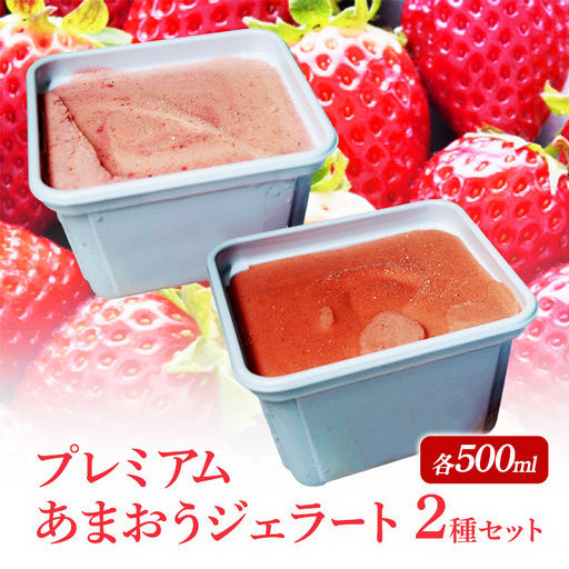 プレミアムあまおうジェラート 2種セット ( シャーベット ・ アイス 各500ml) あまおう いちご デザート ジェラート ※配送不可：北海道・沖縄・離島