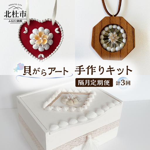 【隔月定期便】「手作りキット」貝がらアート 計3回お届け   お楽しみ おうち 時間 簡単 宝箱 シェル ペンダント ハート オーナメント ボックス 初心者 [h082]