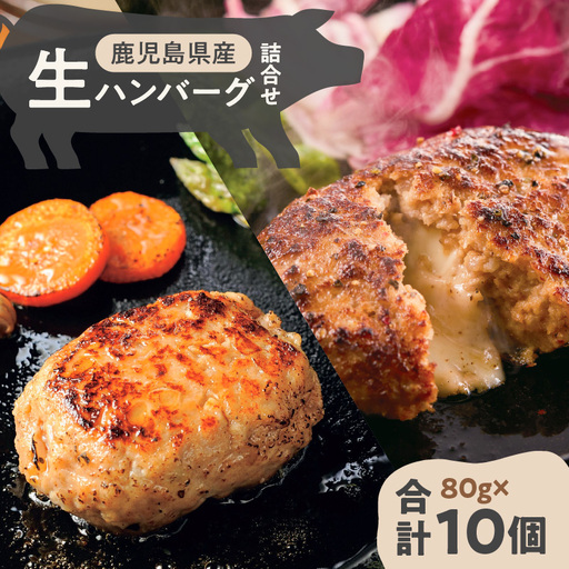 鹿児島県産 黒豚 生ハンバーグ 詰合せ K356-005 肉 豚肉 惣菜 総菜 冷凍