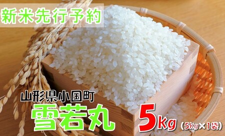 【令和８年産米 先行予約】雪若丸5kg(5kg×1袋)　おぐにのこめ