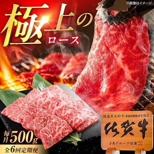 【6回定期便】佐賀牛 ロース 焼肉用 500g /MKミート武雄[UEM056] ロース