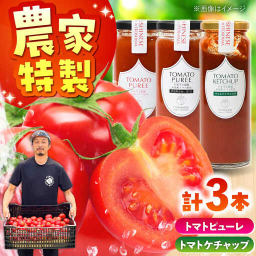糸島のトマト農家が作る 無添加トマトピューレとケチャップ 3本セット 糸島市 / かわぞえ農園 ケチャップ トマトピューレ [AAM008] 11000 11000円