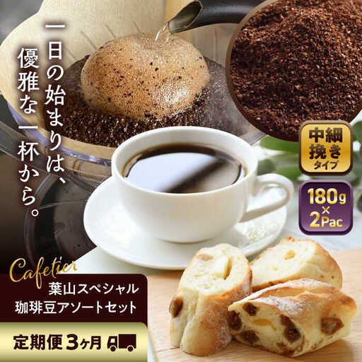 [全3回定期便] [コーヒー粉 中細挽き]葉山スペシャル珈琲豆アソートセット 2パック入り コーヒー粉 珈琲豆 コーヒー[Cafetier][ASAD010]
