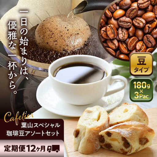[全12回定期便][コーヒー豆]葉山スペシャル珈琲豆アソートセット 3パック入り コーヒー豆 珈琲豆 コーヒー[Cafetier][ASAD023]