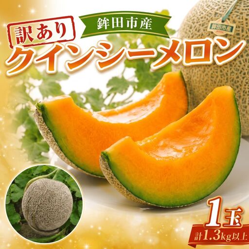 【2027年先行予約】 訳あり クインシーメロン 1玉 1.3kg以上 赤肉メロン 