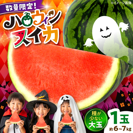 [先行予約][2026年10月上旬より順次発送]熊本 ハロウィンすいか 1玉(約6〜7kg) すいか[AYAB031]