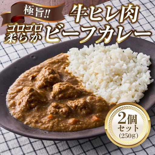 極旨!柔らか牛ヒレ肉ゴロゴロ贅沢ビーフカレー2食セット
