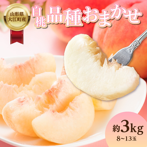 白桃 品種お任せ 3kg(8玉〜13玉)[道の駅おおえ] 004-013