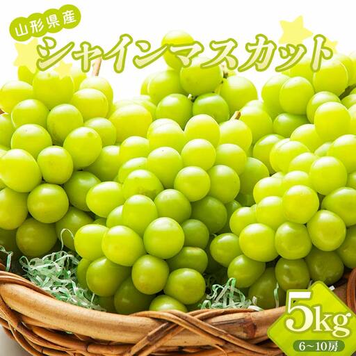 山形県産 シャインマスカット 秀品 5kg（6～10房） FSY-2254