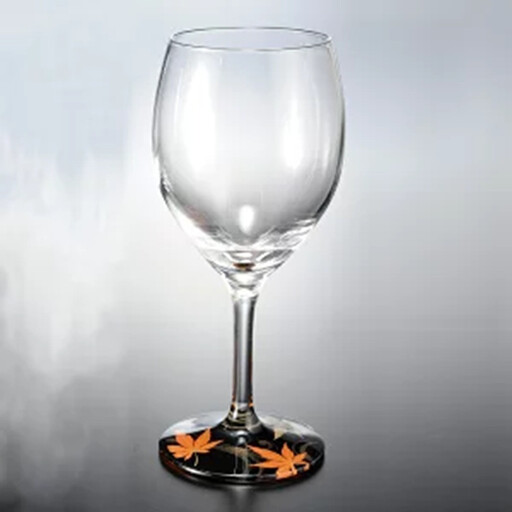 みよし漆器本舗 紀州塗り ぬりもん de Verre ワイングラス 紅葉 黒 300ml