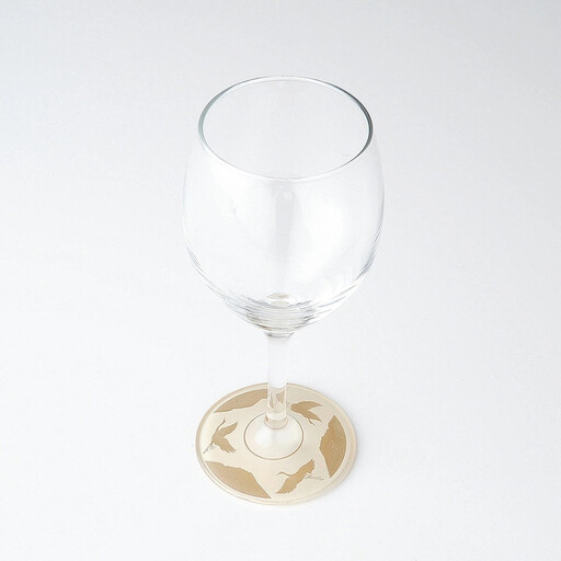みよし漆器本舗 紀州塗り ぬりもん de Verre ワイングラス 蒔絵 万葉鶴 単品 白 300ml