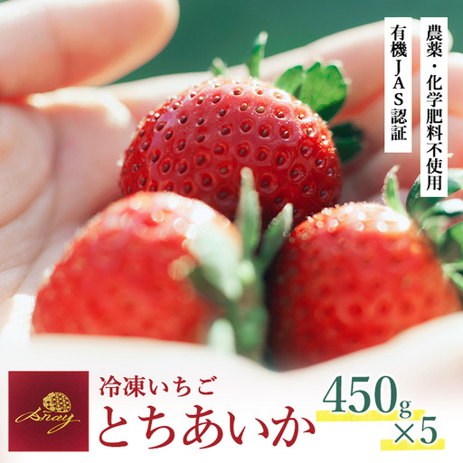 有機JAS認証いちご使用 冷凍いちご 450g×5