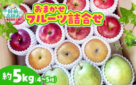 【先行予約 / 9月発送】 おまかせ フルーツ詰合せ 約5kg (目安：4～5種程度) 梨 りんご 洋ナシ ゆず 他