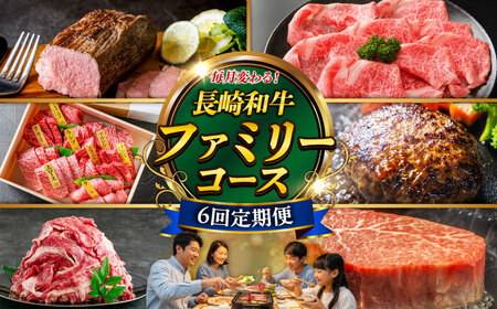 【6回定期便】長崎和牛4名 [ECS076] 牛肉 牛肉定期便