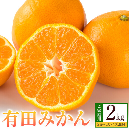みかん ご家庭用 有田みかん 約2kg 2S〜Lサイズ 混合