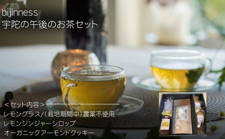 宇陀の午後のお茶セット (化粧箱入り) ／ ふるさと納税 ハーブティー ティーバック セット ギフト お茶 クッキー おやつ お土産 贈り物 シロップ ヨーグルト ホット アイス 国産 奈良県 宇陀市 bijinness
 