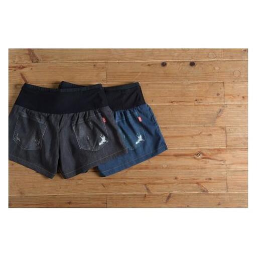 R×L（アールエル） WILD DRY DENIM V ランニングパンツ PM6ポケット ベリーショート（レディース）デニムブルー Lサイズ