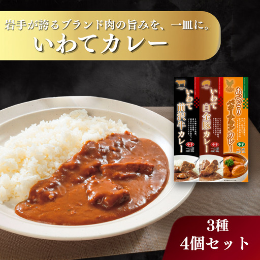 レトルトカレー いわてカレー 3種詰合せ 前沢牛カレー 白金豚カレー バターチキンカレー 岩手県産株式会社 kennsann003