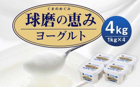 [14営業日以内発送予定]球磨の恵 ヨーグルト (加糖) 1kg 4パック 合計4kg