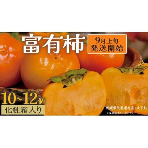 [化粧箱入り]富有柿10〜12個[2026年9月上旬発送開始](茨城県共通返礼品:大子町) 柿 かき カキ 果物 フルーツ 旬 季節限定 期間限定 贈答用 ギフト 贈り物