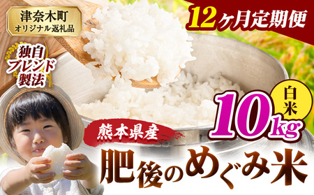 白米 12か月定期便 肥後のめぐみ 10kg 精米