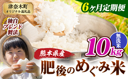 【6ヶ月定期便】熊本県産 無洗米 ブレンド米 肥後のめぐみ米 10kg 熊本県産 ふるさと納税 精米 米 こめ ふるさとのうぜい コメ お米 おこめ《お申込み翌月から出荷》