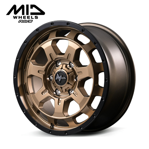 MID WHEELS NITRO POWER M7 PHALANX（18インチ　8J　インセット55　6-139.7　マットブロンズ/リムブラック）