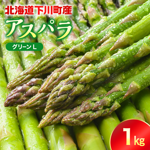 [先行予約]令和9年産グリーンアスパラガス 1kg Lサイズ(令和9年5月中旬〜6月中旬頃発送) アスパラ 野菜 やさい ふるさと 納税 国産 北海道産 北海道 下川町