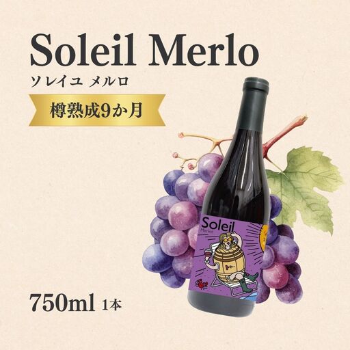 赤ワイン＜ソレイユ メルロ＞ 750ml × 1本 ｜赤ワイン