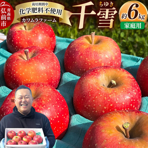 【26年10月下旬～発送】りんご 千雪 約6kg カワムラファーム【家庭用】青森 果物 フルーツ 林檎 リンゴ くだもの