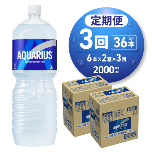 【３ヶ月定期便】アクエリアス　2000mlPET×12本 ペットボトル スポーツドリンク 清涼飲料水 アクエリアス ソフトドリンク アクエリアス スポーツドリンク スポドリ 札幌工場製造