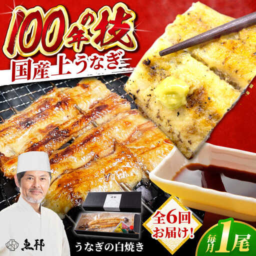 【6回定期便】国産 上うなぎ 白焼き 1尾 約150g / 鰻 ウナギ うなぎ 白焼き / 御嵩町 / 鰻 季節料理 魚邦[AVBH025]