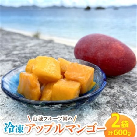 今帰仁産 山城フルーツ園の冷凍アップルマンゴー 600g(300g×2パック