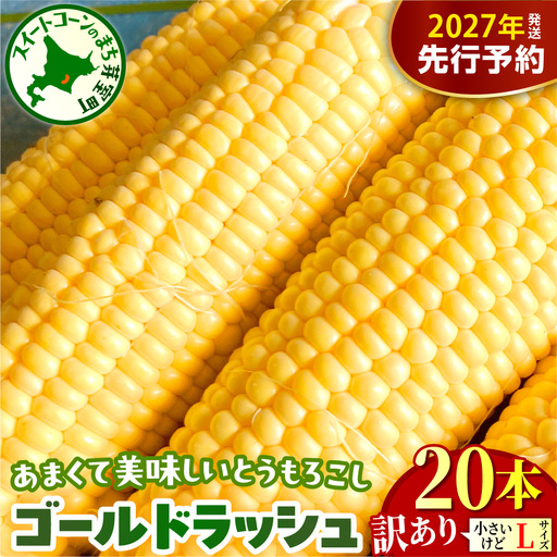 十勝芽室町産  訳あり ゴールドラッシュ Lサイズ 20本 トウモロコシ