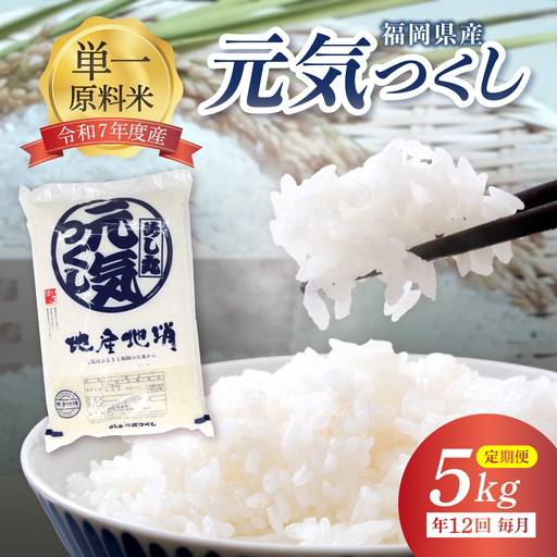令和7年産 【定期便/年12回】「元気つくし」5kg【ほたるの里】_HB0205