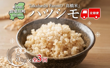 ハツシモ 高橋米 玄米 大粒 ブランド米 ハツシモ[5kg][定期便全3回 先行予約]