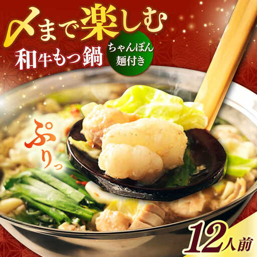 もつ鍋 醤油味 12人前 ちゃんぽん麺付 [ABCL171] もつ鍋