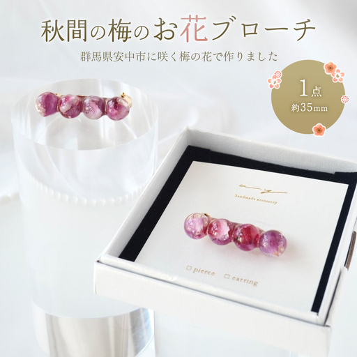 秋間の梅のお花ブローチ ANBI001