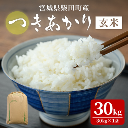 【令和8年産 新米】つきあかり 玄米 30kg 柴田町産 お米 おこめ 米 コメ ご飯 ごはん おにぎり お弁当 【農事組合法人桜花爛漫】sh126